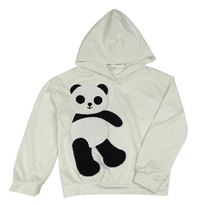Biela mikina s pandou a kapucňou Shein