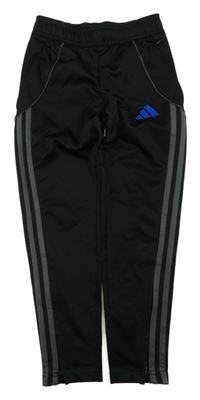 Černé sportovní tepláky s pruhy a logem Adidas