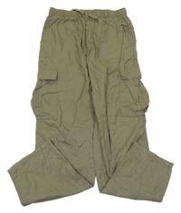 Khaki plátěné cargo kalhoty H&M