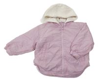 Lila šušťáková zateplená bunda s teplákovou kapucňou Dunnes