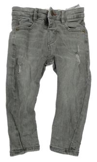 Sivé skinny rifle s vyšúchaním Zara