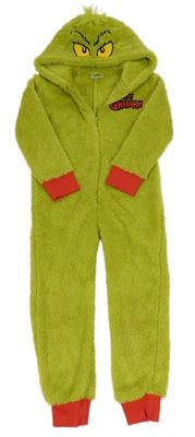 Zelená chlupatá kombinéza s kapucí - Grinch 