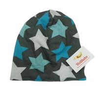 Nové - Antracitovo-modrá čepice s hvězdičkami 
