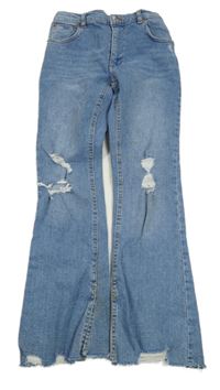 Světlemodré flare rifle s dírami Zara