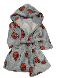 Sivý chlpatý župan so Spidermanem a kapucňou M&S