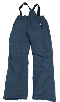 Tmavomodré šusťákové oteplovačky s kšandami Yigga