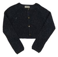 Tmavomodrý trblietavý prepínaci crop sveter Next