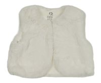 Biela kožušinová podšitá vesta F&F