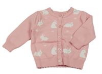 Ružový prepínaci ľahký sveter s králikmi Nutmeg