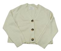 Smotanový rebrovaný crop prepínaci sveter Zara