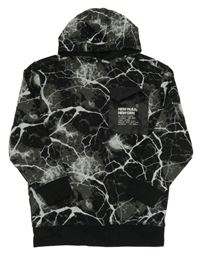 Černo-šedá vzorovaná mikina s kapucí George