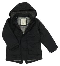 Černá šusťáková zimní bunda s kapucí M&S