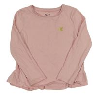 Svetloružové tričko s volánikom Tu