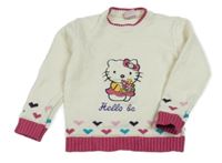 Smetanovo-ružový ľahký sveter s Hello Kitty