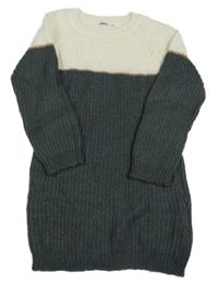 Smetnaovo-sivé pletené šaty