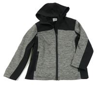 Šedo-černá softshellová bunda s kapucí Yigga