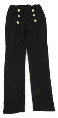 Čierne tregíny s gombíky Shein