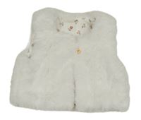 Biela kožušinová podšitá vesta H&M