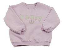 Lila mikina s nápisom Matalan