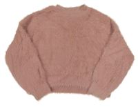 Staroružový chlpatý crop sveter H&M