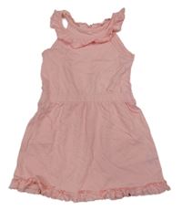 Svetloružové šaty s volánikom George