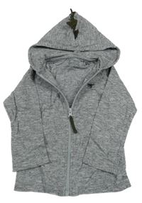 Sivá melírovaná ľahká prepínaci mikina s kapucňou s ostny Next