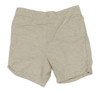 Svetlobéžové melírované ľanové kraťasy F&F