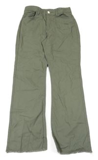 Khaki plátenné nohavice