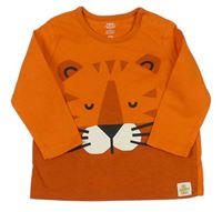 Oranžovo-tehlové tričko s tigrom F&F