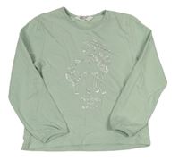 Mintové triko s jednorožcem H&M