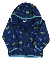 Tmavomodrá softshellová bunda s bagry a kapucí Ergee