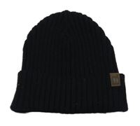 Černá žebrovaná čepice Next