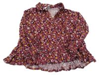 Vínová květovaná halenka Topolino