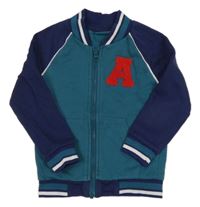 Zeleno-tmavomodrá prepínaci mikina s písmenem Impidimpi