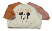 Smetanovo-oranžovo-staroružová mikina s Mickeym Next