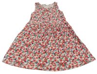 Bielo-ružovo-modré kvetované šaty H&M