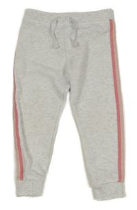 Svetlošedá -ružové melírované tepláky s pruhmi Primark