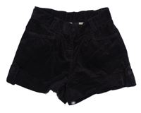 Tmavofialové manšestrové kraťasy Okaidi 