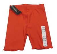 Nové - Červené žebrované elastické kraťasy Dunnes 
