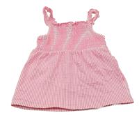 Bielo-neónově ružový pruhovaný top C&A