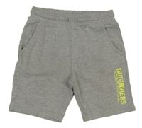 Svetlosivé teplákové kraťasy s nápisom Y.F.K.