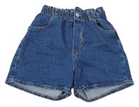 Tmavomodré riflové high waist kraťasy Denim Co.