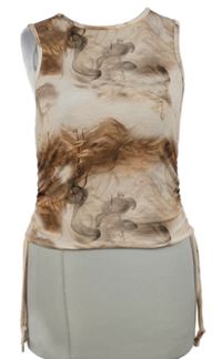 Dámsky ružovo-hnedý vzorovaný crop top PrettyLittle Thing