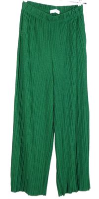 Dámské zelené plisované culottes kalhoty MNG 