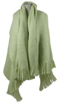 Dámský světlezelený svetrový pléd s třásněmi Depot 