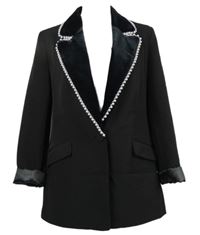 Dámský černý blejzr s korálky Savida 