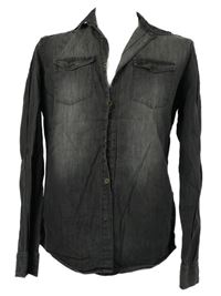 Pánská šedá košile riflového vzhledu Blue Union