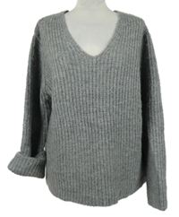 Dámský šedý oversized svetr DKNY