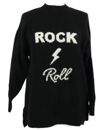 Dámský černý oversized svetr s nápisem River Island 