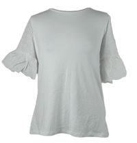 Dámské bílé tričko s madeirovými rukávy Savida 